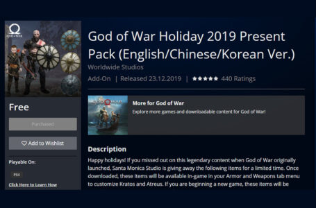 Dapatkan God of War Holiday 2019 Present pack secara Gratis Disini